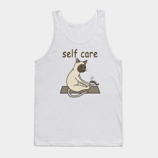 Funny Siamese Cat Self Care yoga Tank Top